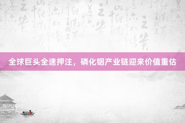 全球巨头全速押注，磷化铟产业链迎来价值重估
