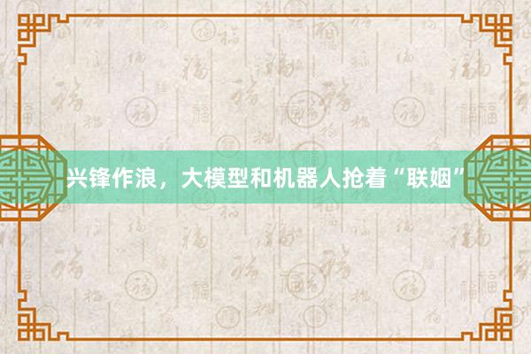 兴锋作浪，大模型和机器人抢着“联姻”