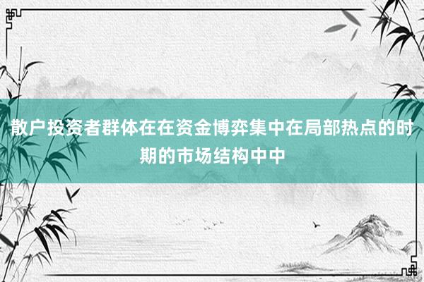 散户投资者群体在在资金博弈集中在局部热点的时期的市场结构中中