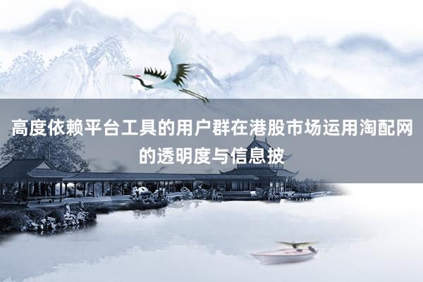 高度依赖平台工具的用户群在港股市场运用淘配网的透明度与信息披