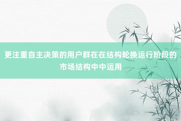 更注重自主决策的用户群在在结构轮换运行阶段的市场结构中中运用