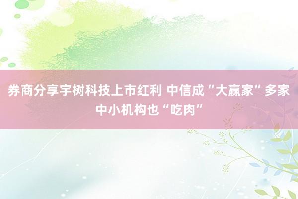 券商分享宇树科技上市红利 中信成“大赢家”多家中小机构也“吃肉”