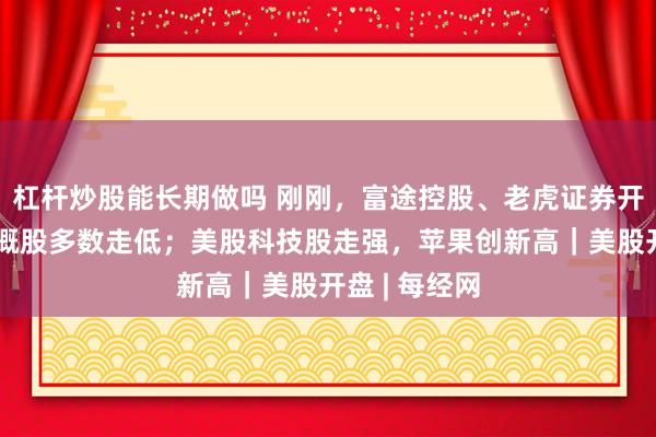 杠杆炒股能长期做吗 刚刚，富途控股、老虎证券开盘大跌；中概股多数走低；美股科技股走强，苹果创新高｜美股开盘 | 每经网