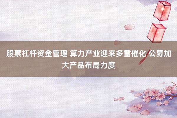 股票杠杆资金管理 算力产业迎来多重催化 公募加大产品布局力度