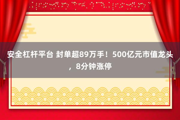 安全杠杆平台 封单超89万手！500亿元市值龙头，8分钟涨停